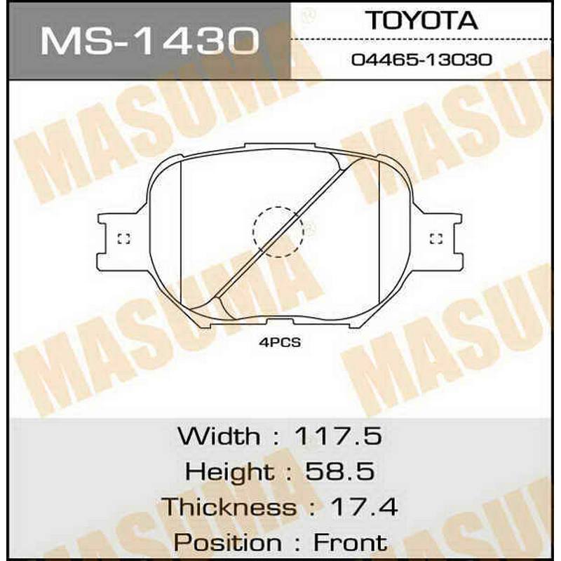 Колодки тормозные дисковые MASUMA MS-1430/1442