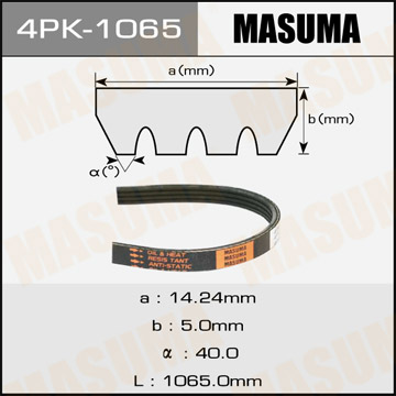 Ремень поликлиновый MASUMA 4PK-1065