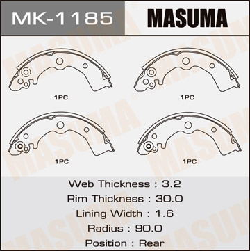 Колодки барабанные Masuma MK-1185