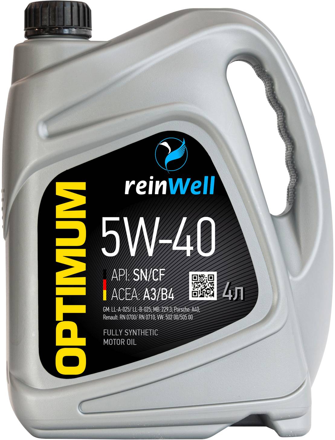Моторное масло ReinWell 5W-40 А3/В4 4л.