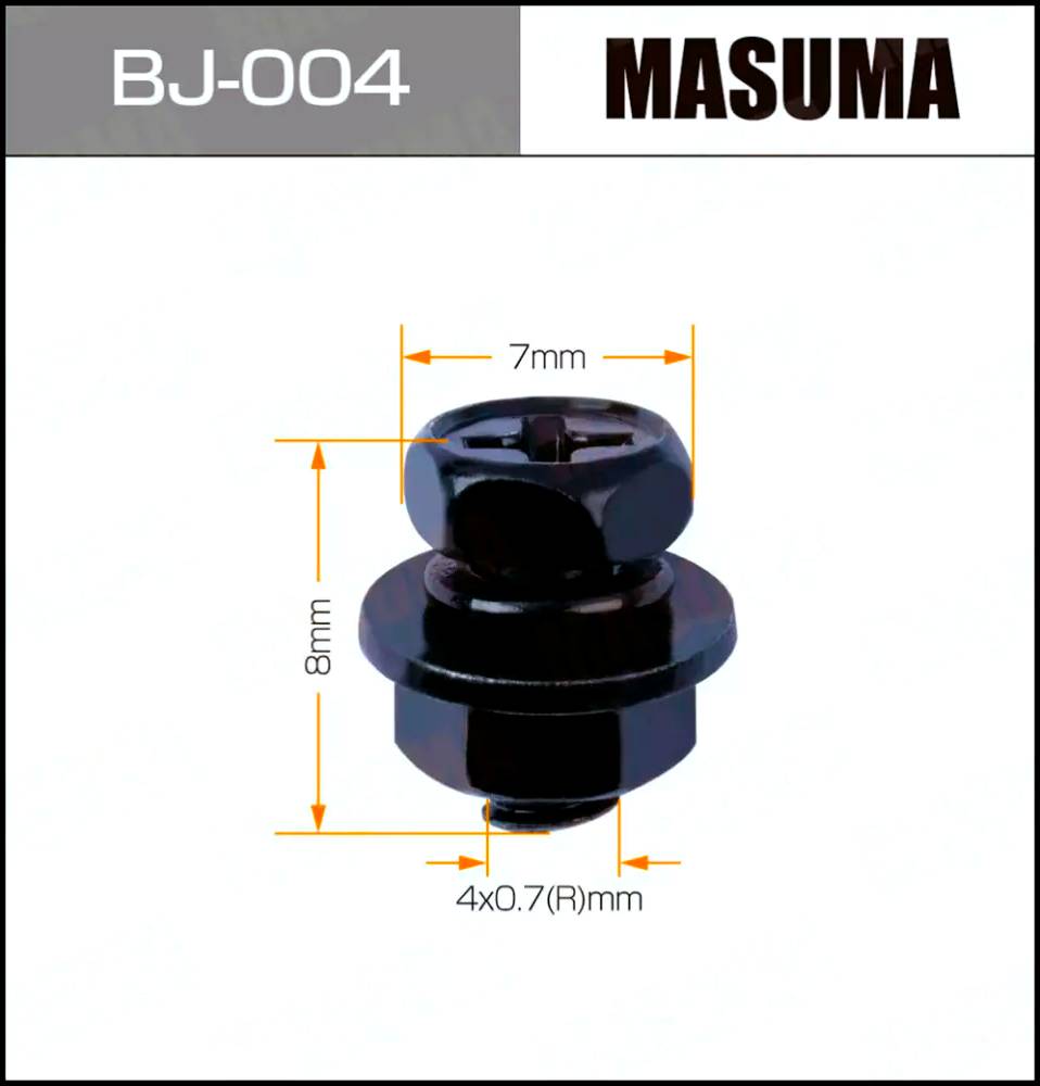 Крепёж Masuma BJ-004 болт с гайкой D4*L8