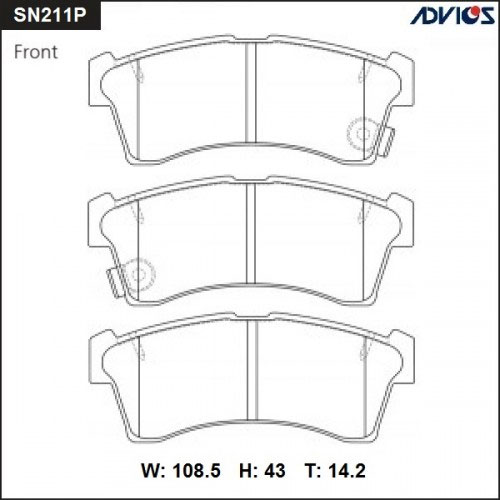 Колодки тормозные дисковые ADVICS SN211P