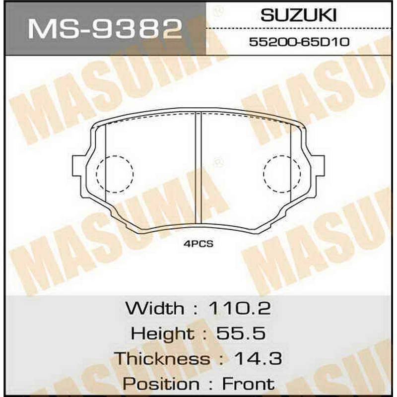 Колодки тормозные дисковые MASUMA MS-9382
