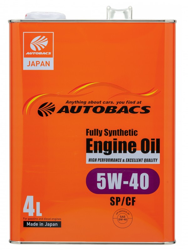 Моторное масло AUTOBACS Fully Synthetic Engine Oil 5W-40 SP/CF 4л.