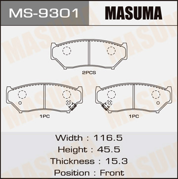 Колодки тормозные дисковые MASUMA MS-9301