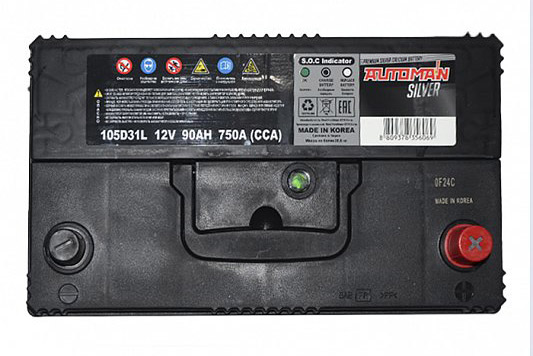 Аккумулятор AUTOMAN SILVER 90Ач о/п 105D31L