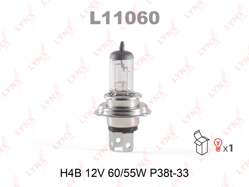 Лампа LYNX L11060 H4B 55/60W 12V