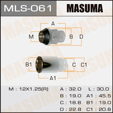 Гайки с секретом (набор) "Masuma" MLS-061