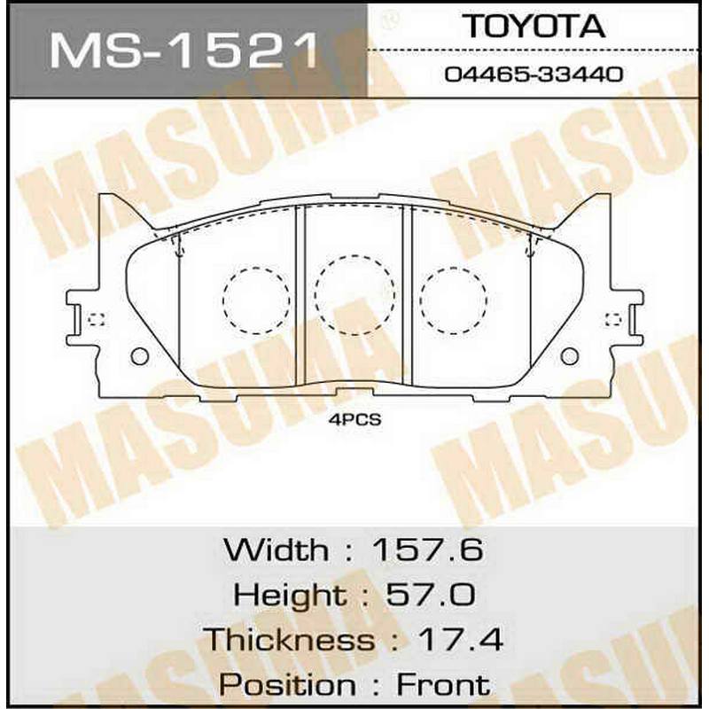 Колодки тормозные дисковые MASUMA MS-1521