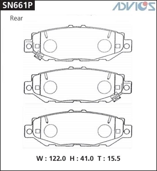 Колодки тормозные дисковые ADVICS SN661 / PF-1363