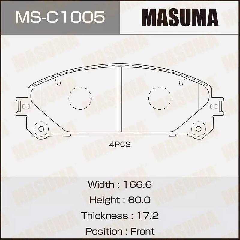 Колодки тормозные дисковые MASUMA MS-C1005