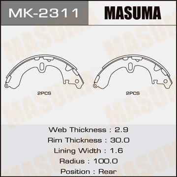 Колодки барабанные Masuma MK-2311