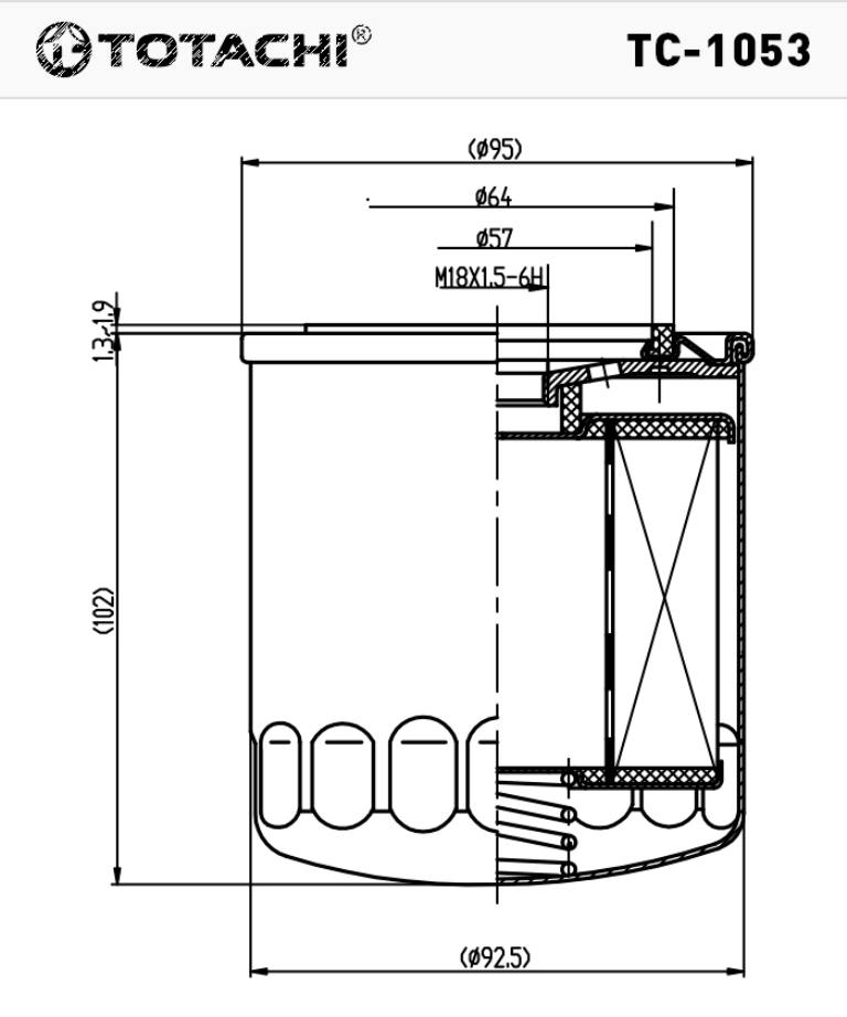 Фильтр масляный Totachi TC-1053