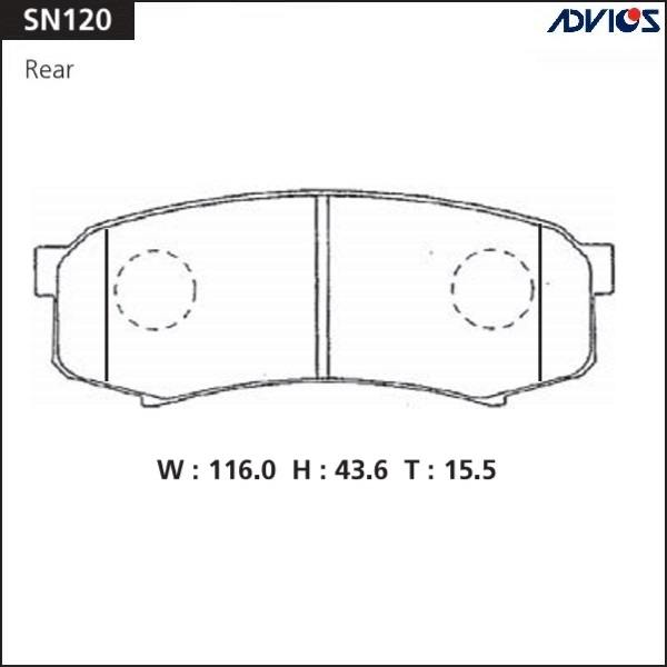Колодки тормозные дисковые ADVICS SN120