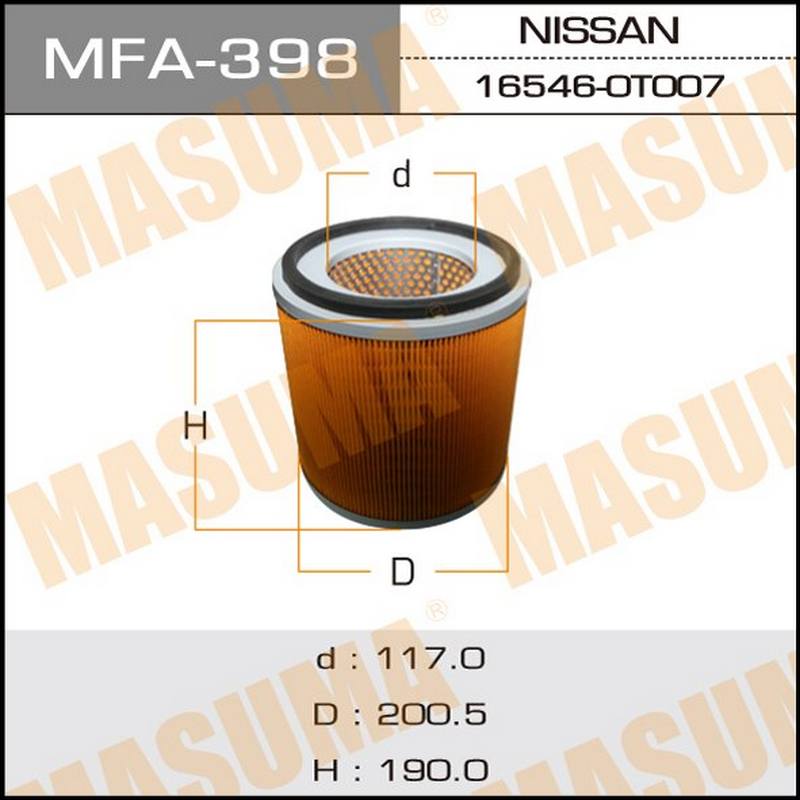 Воздушный фильтр MASUMA MFA-398