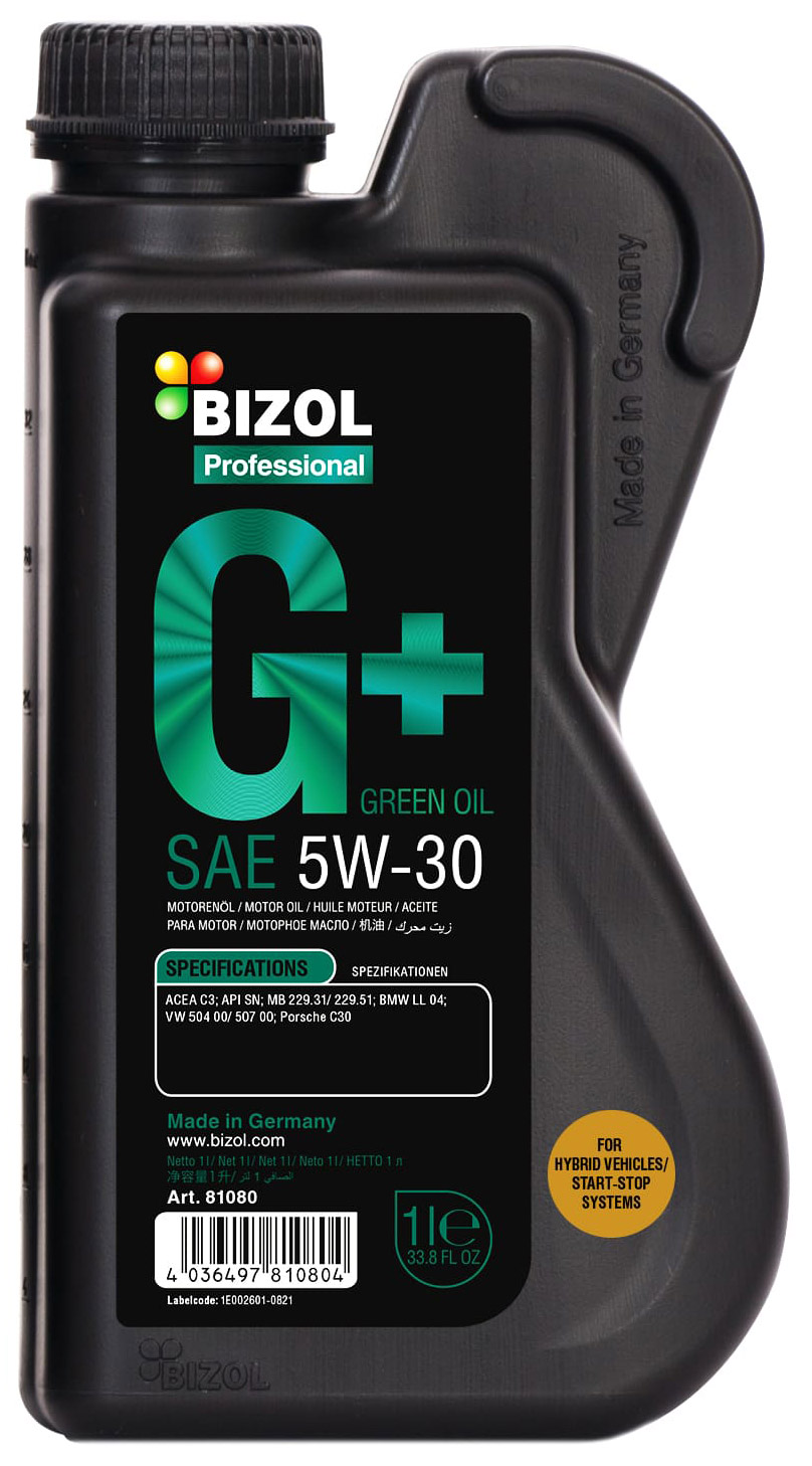 Моторное масло синтетическое BIZOL Green Oil+  5W30 1л