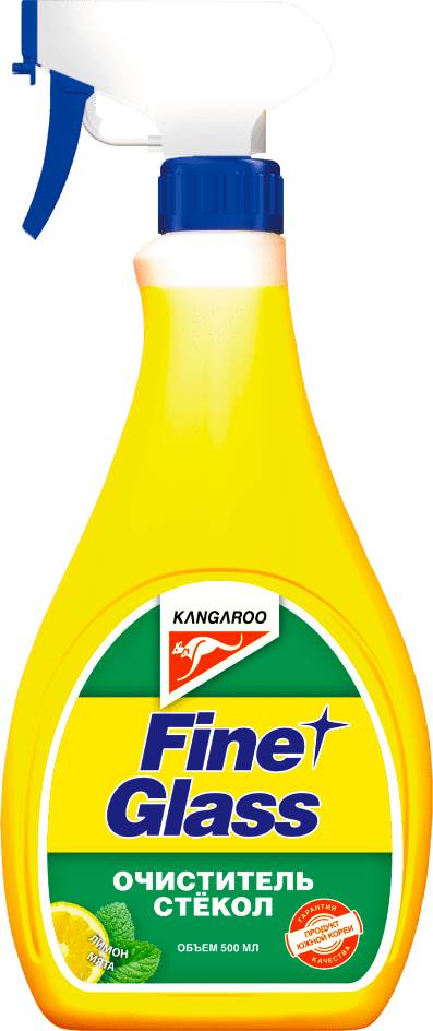 Очиститель стекол Kangaroo Fine Glass Лимон и мята 320121 500мл.