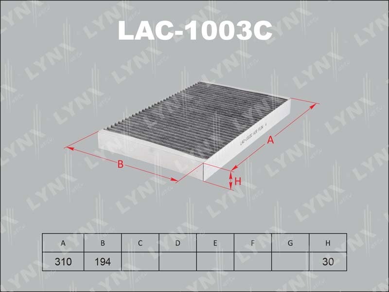 Фильтр салонный LYNX LAC-1002C / CU 3037 / CU 3192