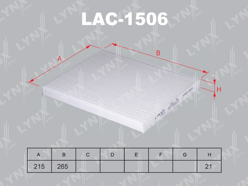 Фильтр салонный LYNX LAC-1506 / CU 2243