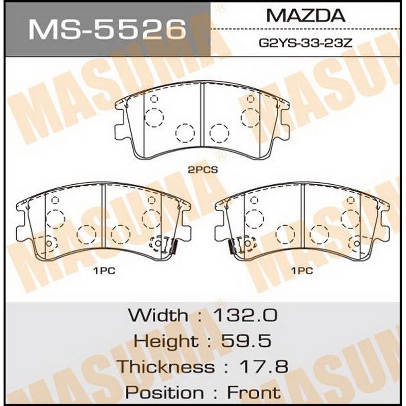Колодки тормозные дисковые MASUMA MS-5526