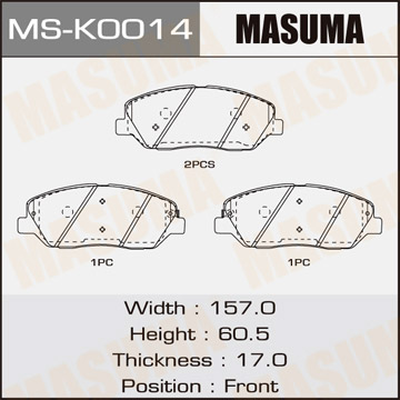 Колодки тормозные дисковые MASUMA MS-K0014