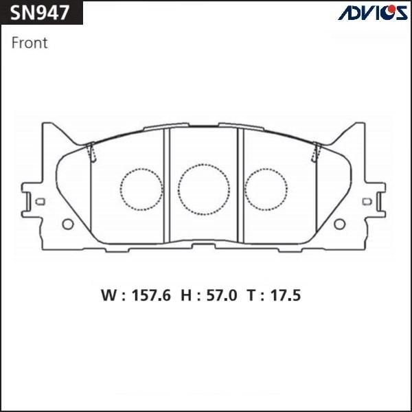 Колодки тормозные дисковые ADVICS SN947