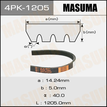 Ремень ручейковый Masuma 4PK-1205