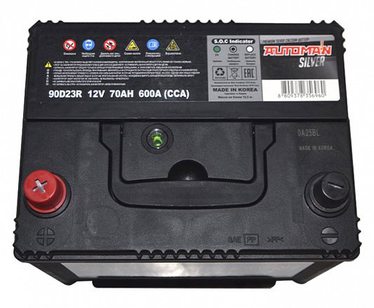 Аккумуляторная батарея AUTOMAN SILVER 70Ач п/п 90D23R