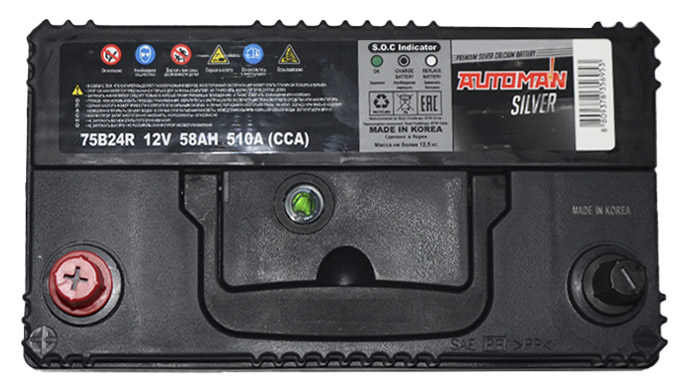 Аккумулятор AUTOMAN SILVER 58Ач п/п 75B24R
