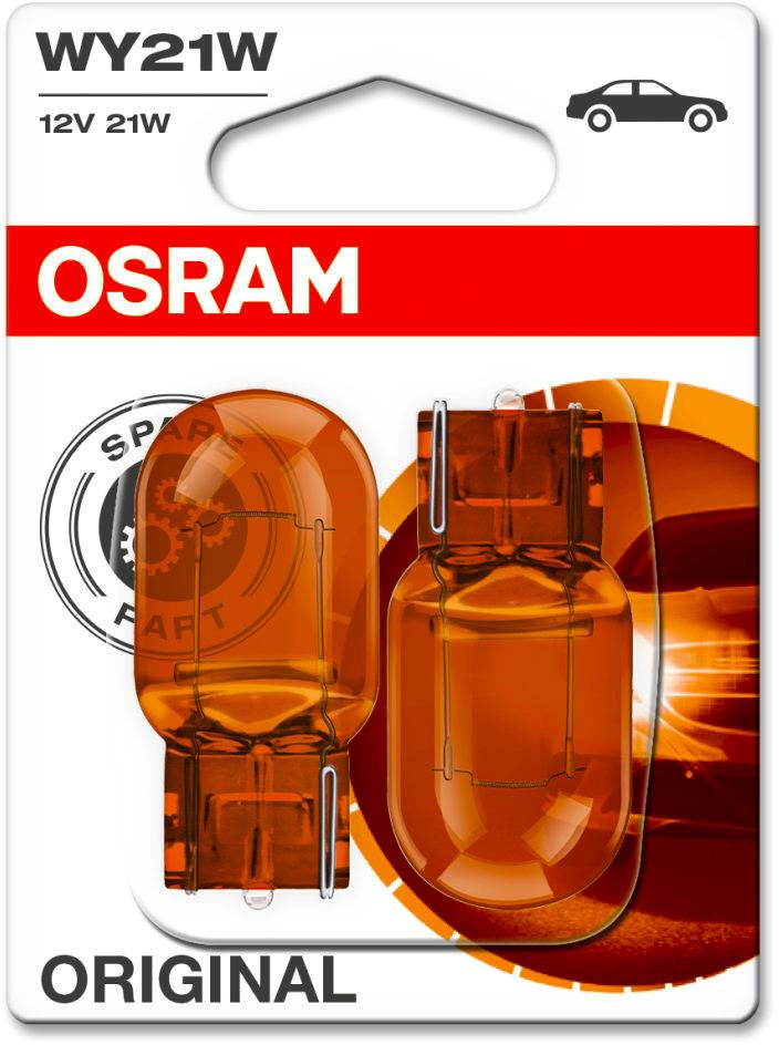Автолампа OSRAM 7504 WY21W 12V W3X16D оранж