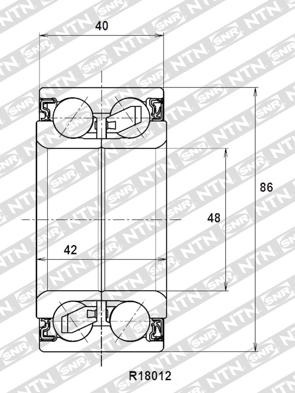 Подшипник ступицы колеса комплект SNR R180.12 JAGUAR LAND ROVER