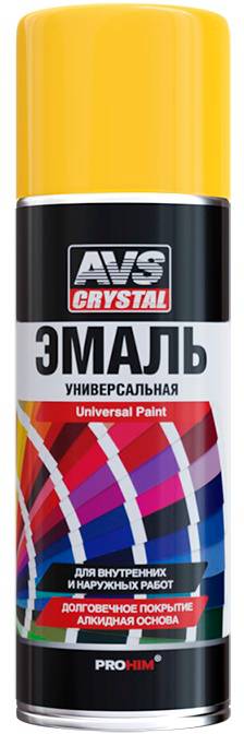 Эмаль универсальная алкидная "желтый" 520мл AVS AVK-507