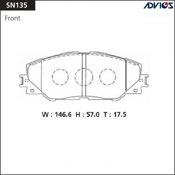 Колодки тормозные дисковые ADVICS SN135