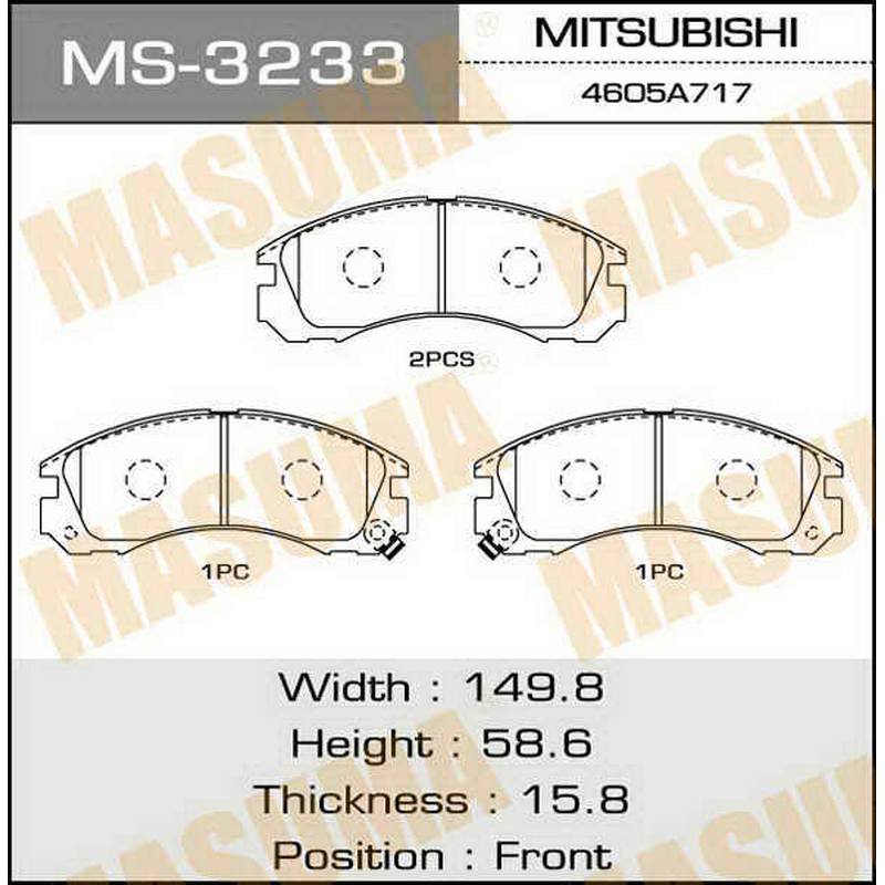 Колодки тормозные дисковые MASUMA MS-3233