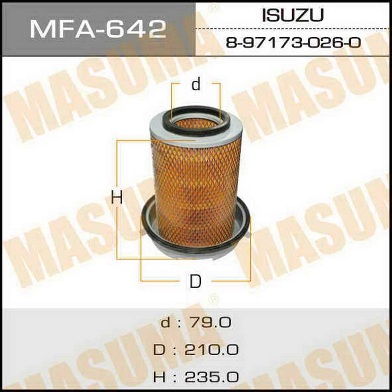 Воздушный фильтр MASUMA MFA-642