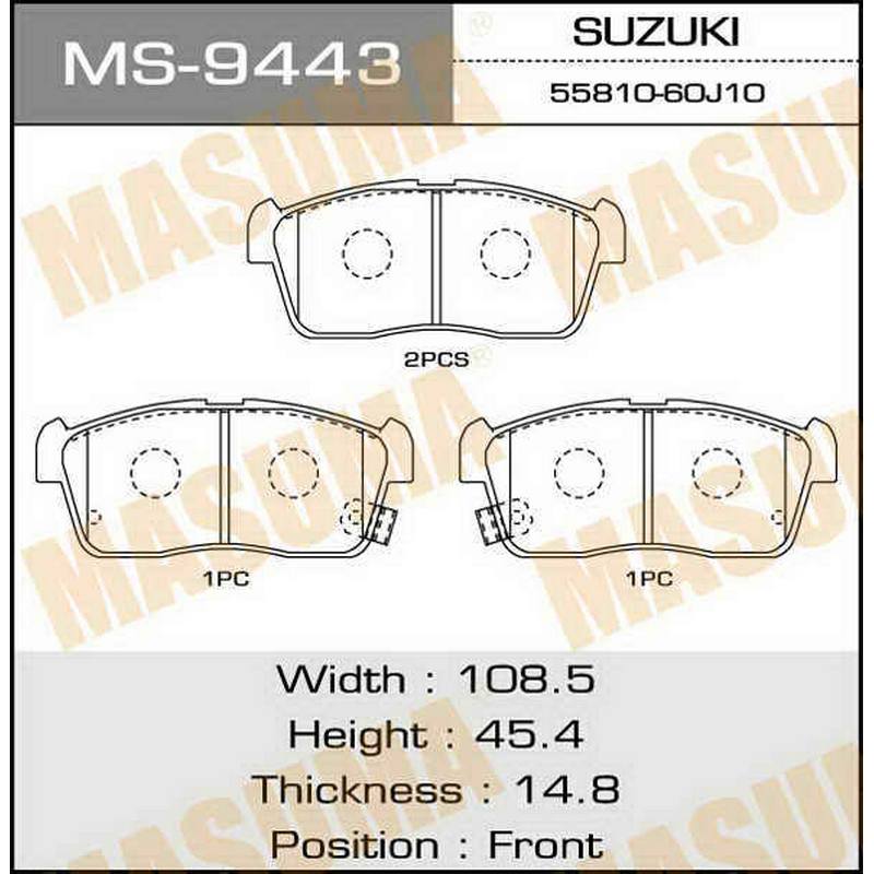 Колодки тормозные дисковые MASUMA MS-9443