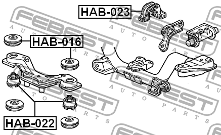 Сайлентблок дифференциала зад FEBEST HAB-022 / C9288 / FS2009