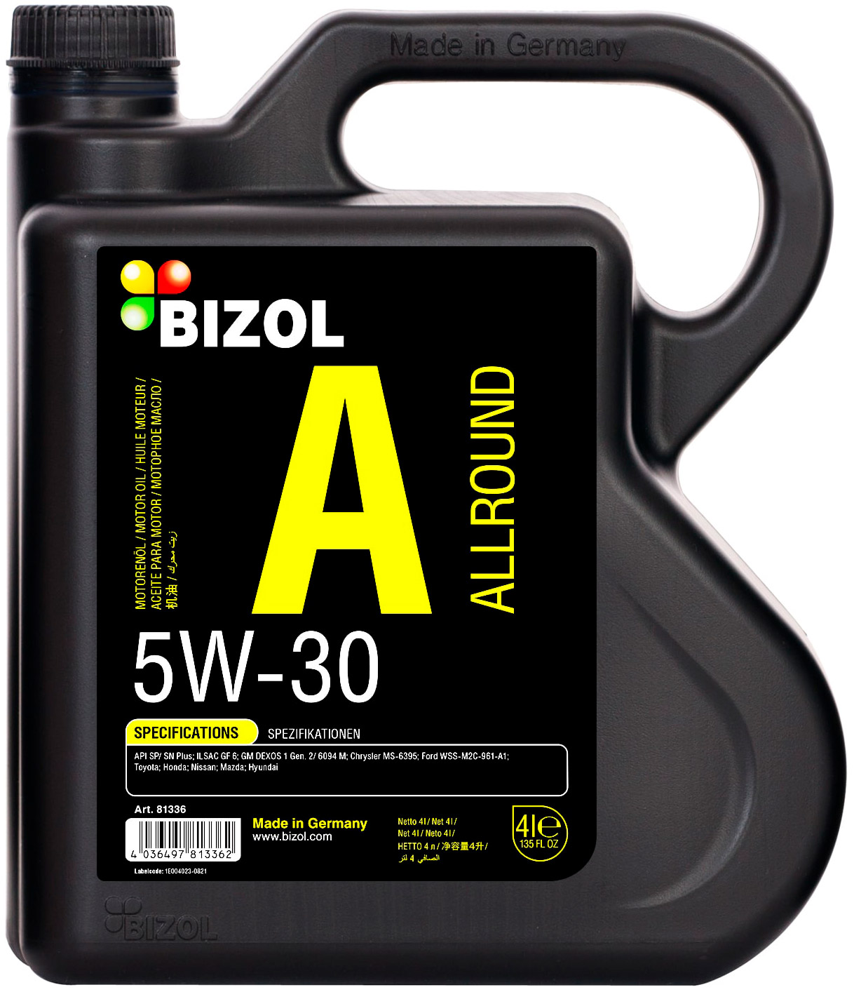 Моторное масло синтетическое BIZOL Allround 5W-30 4л