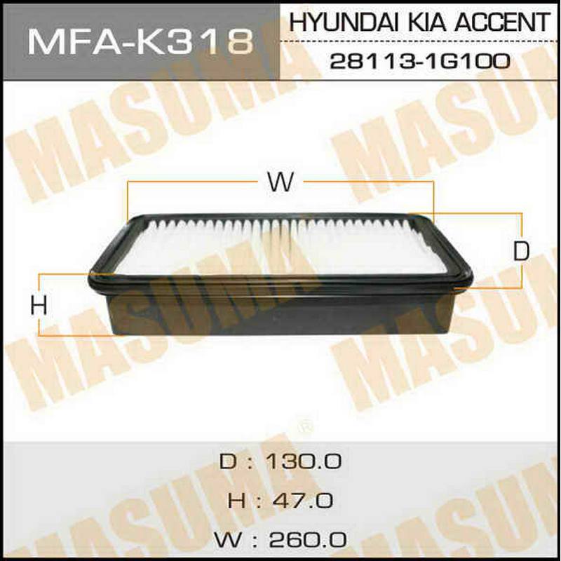Воздушный фильтр Masuma MFA-K318