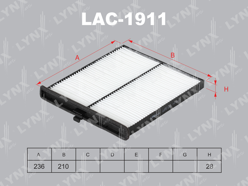 Фильтр салонный LYNX LAC-1911 / CU 24009