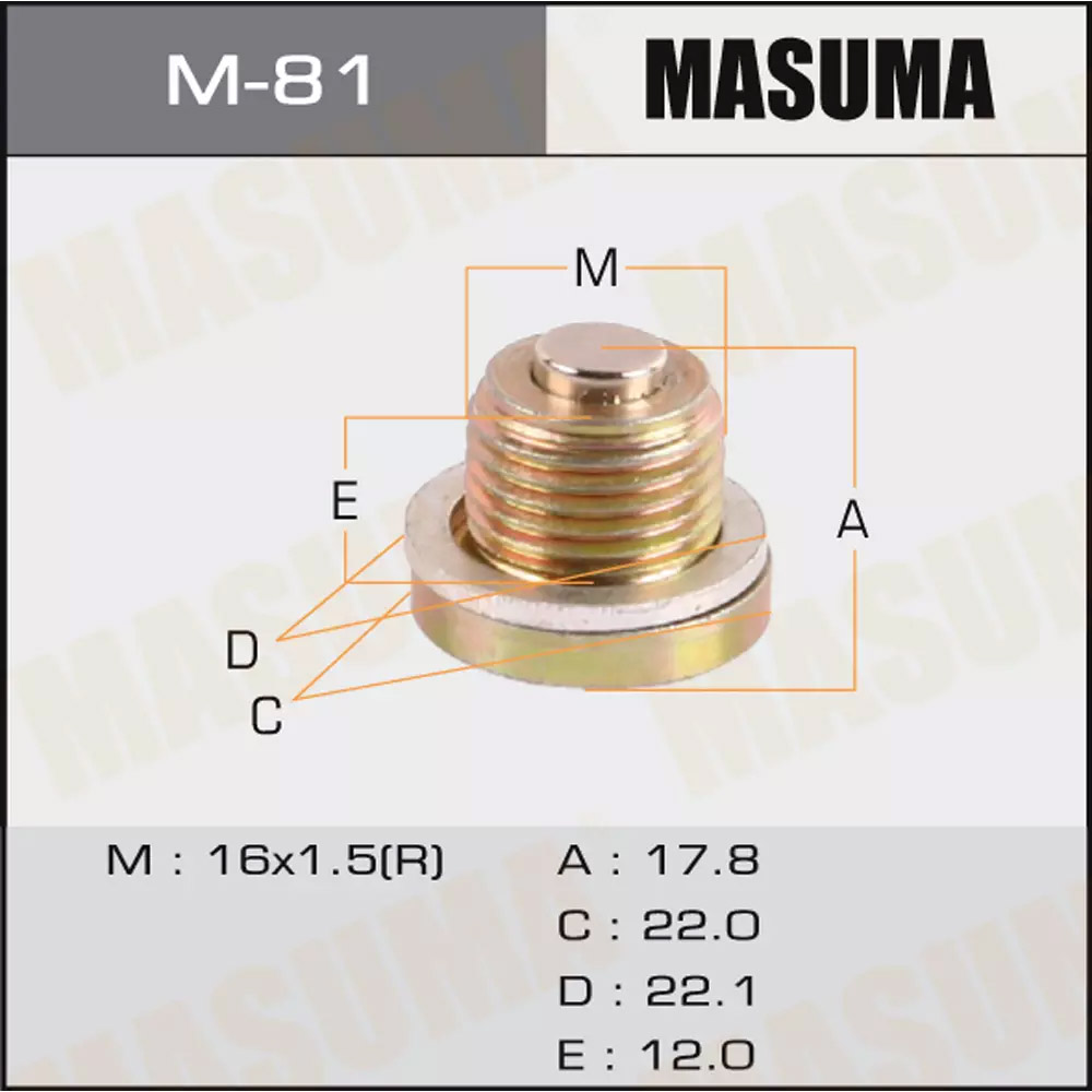 Болт маслосливной MASUMA M-81