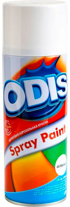 Краска ODIS акриловая, 40 белый, глянцевая, 450 мл