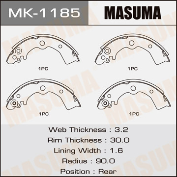 Колодки барабанные Masuma MK-1185