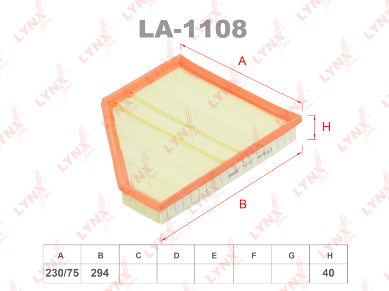 Фильтр воздушный LYNX LA-1108 / C3090