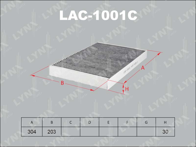 Фильтр салонный LYNX LAC-1001C / CU 3037