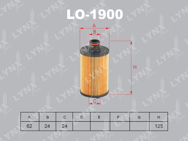 Фильтр очистки масла LYNX LO-1900 / САНГЁНГ D20 (Дизель)