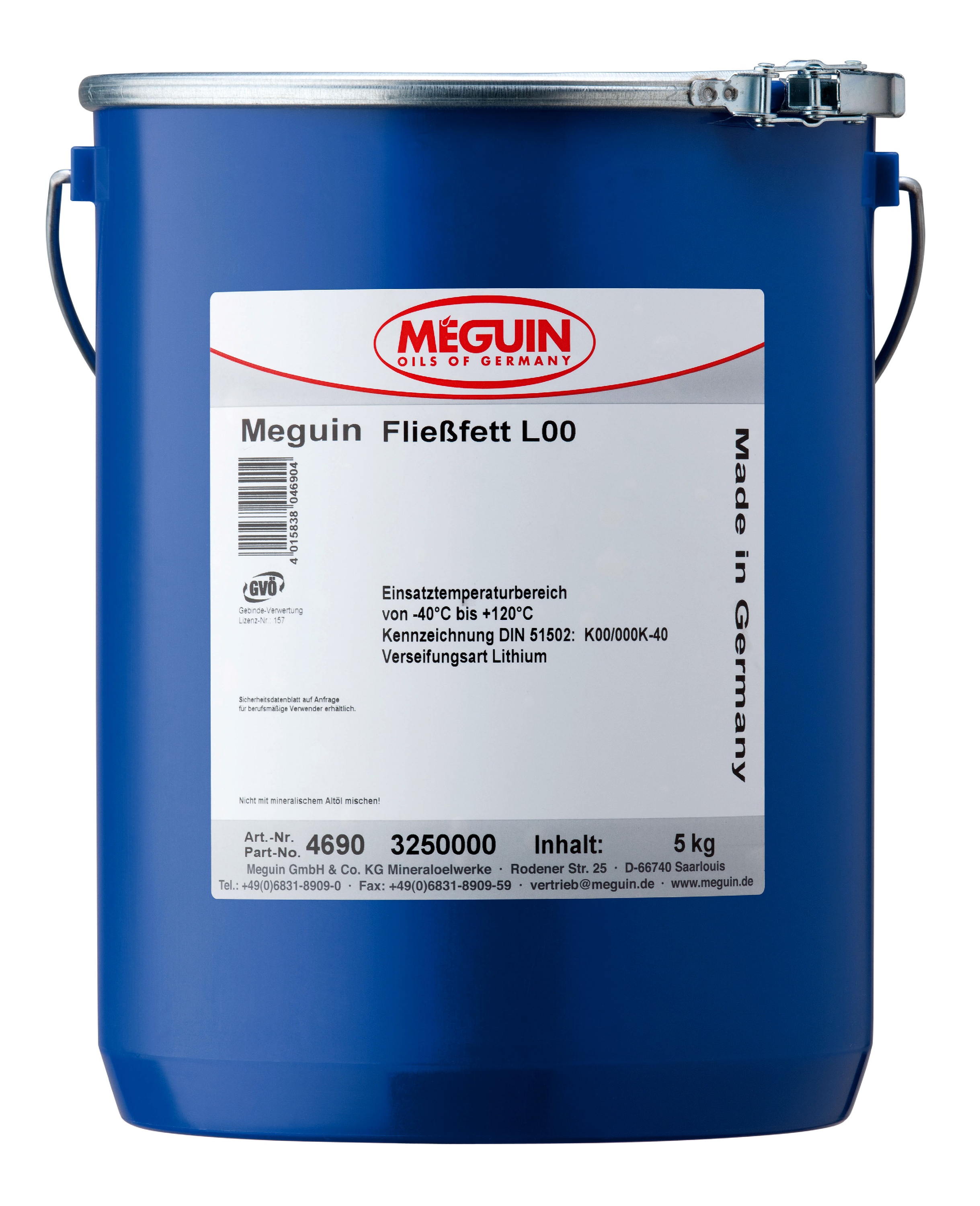 Meguin жидкая смазка для централизованных meguin Fliebfett L00 5кг