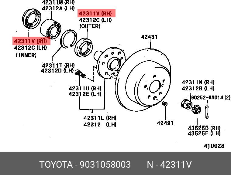 Сальник ступицы колеса Toyota 90310-58003