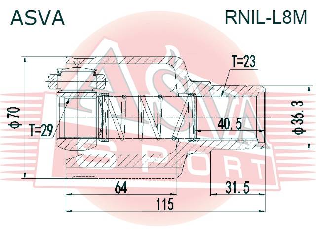 Шрус внутренний ASVA RNIL-L8M