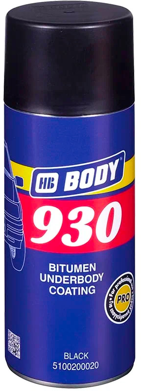 Антикоррозийное покрытие 930 HB BODY BITUMEN Черный 400мл аэрозоль